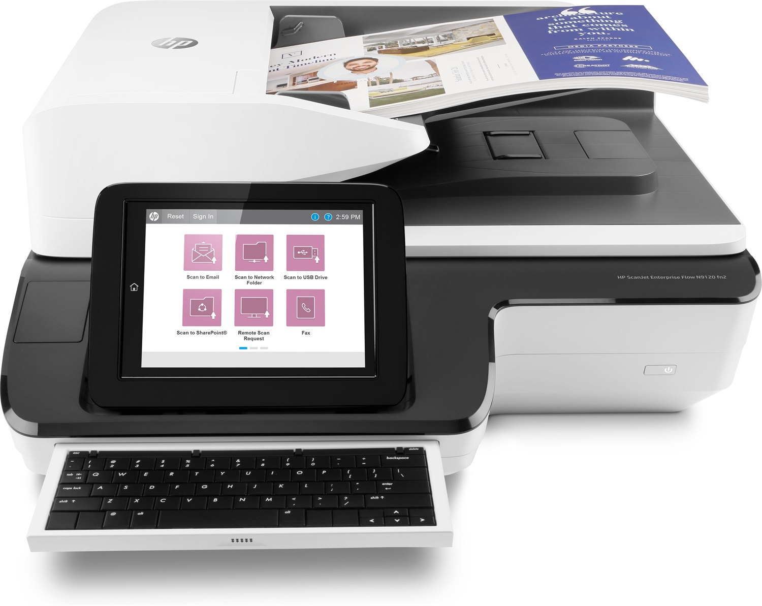 HP Scanjet Enterprise Flow N9120 fn2 Scanner A3 Piano e ADF 600 x 600 DPI Nero, Bianco