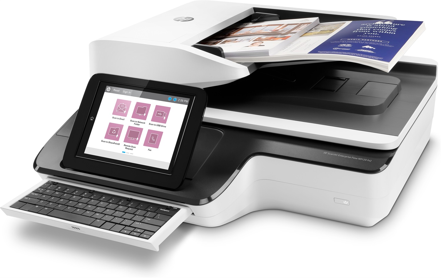 HP Scanjet Enterprise Flow N9120 fn2 Scanner A3 Piano e ADF 600 x 600 DPI Nero, Bianco