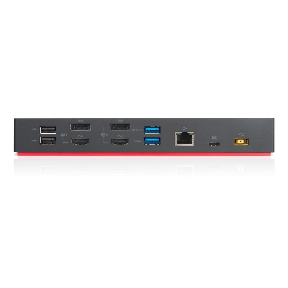 Lenovo 40AF0135IT Docking Station ThinkPad Hybrid USB-C con USB-A, Cablato USB 3.2 Gen 2 Type-C, 4x USB 3.2, 2x DisplayPort, Nero