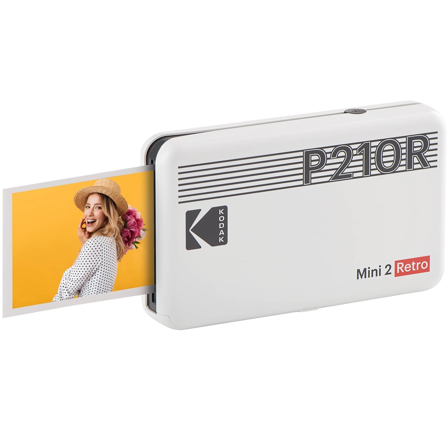 KODAK Mini 2 Retro 4PASS Stampante Fotografica Portatile Bianco (5.3x8.6cm) con 8 Fogli - Costo Foto Basso