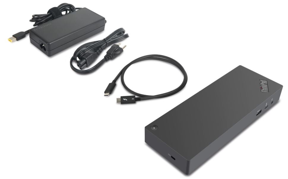 Lenovo ThinkPad 40AN0135EU Docking Station Thunderbolt 3 Cablata per Laptop - Nero/Rosso, 135W