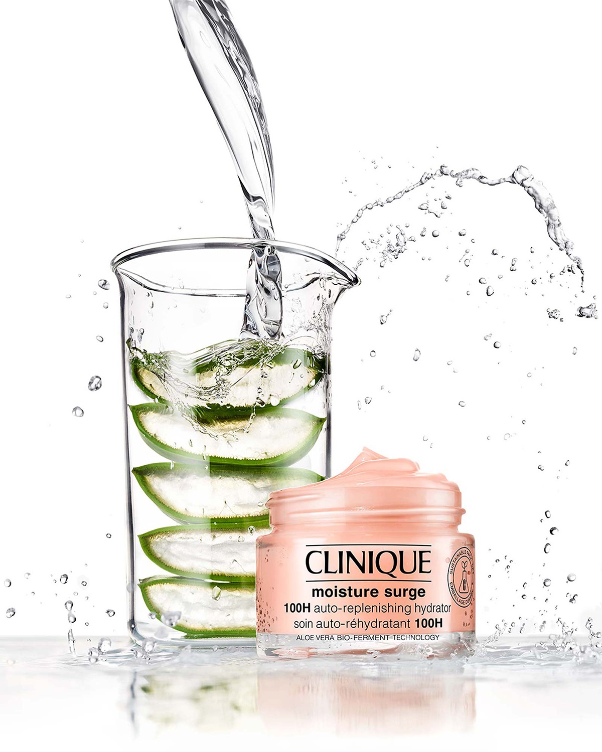 Clinique Moisture Surge 100H Auto-Replenishing Hydrator 50ml - Crema-gel Idratante Priva di Oli con Aloe e Acido Ialuronico, Idratazione Fino a 100 Ore