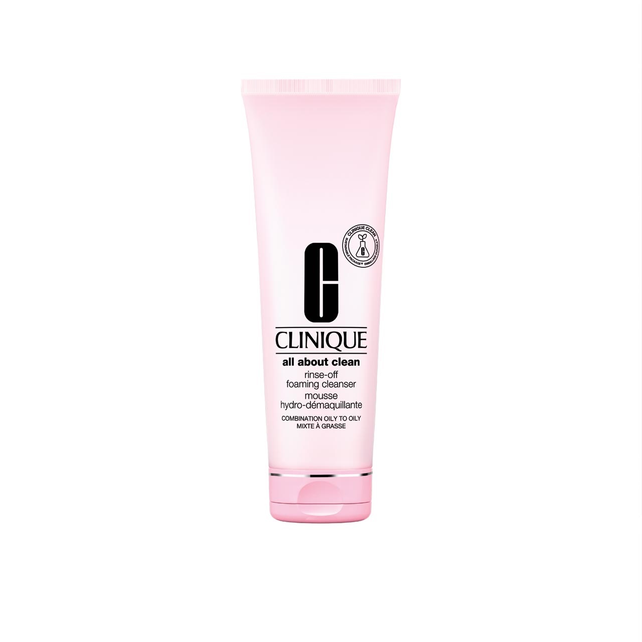 Clinique All About Clean Rinse Off Foaming Cleanser Crema-Mousse 250ml - Detergente per Pelle da Mista a Grassa, Rimuove Delicatamente il Trucco e le Impurità