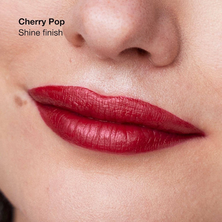 Clinique Pop Longwear Lipstick Cherry Pop - Rossetto a lunga tenuta con finish Shine, 3.9 g
