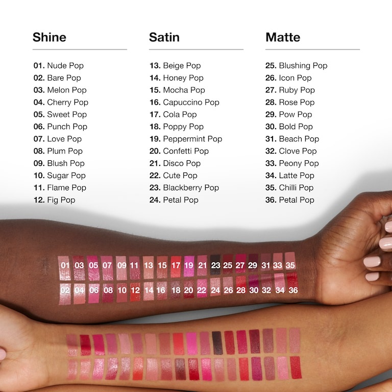 Clinique Pop Longwear Lipstick Cherry Pop - Rossetto a lunga tenuta con finish Shine, 3.9 g