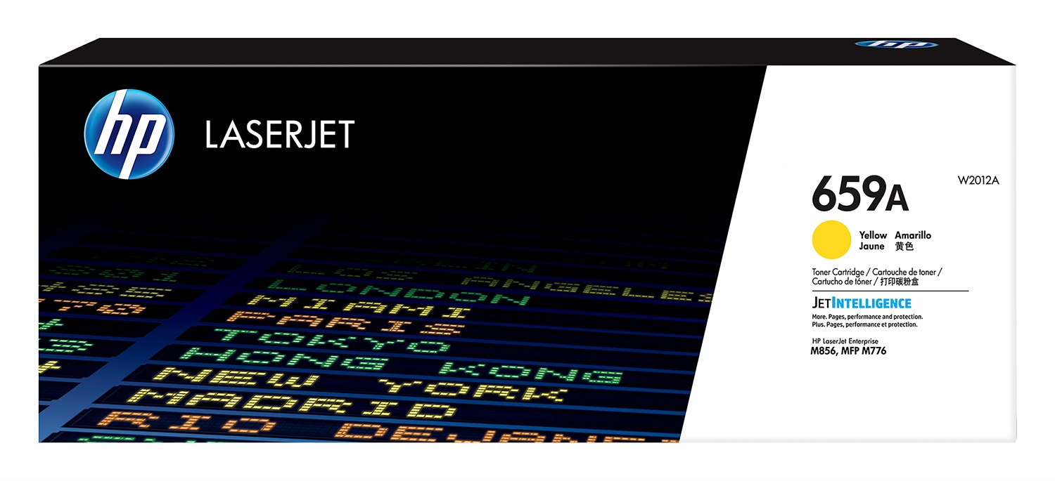 HP 659A Toner Giallo Originale W2012A - Cartuccia per LaserJet, 13000 Pagine, Compatibile con Color LaserJet Enterprise M856dn, MFP M776dn, MFP M776z, MFP M776zs