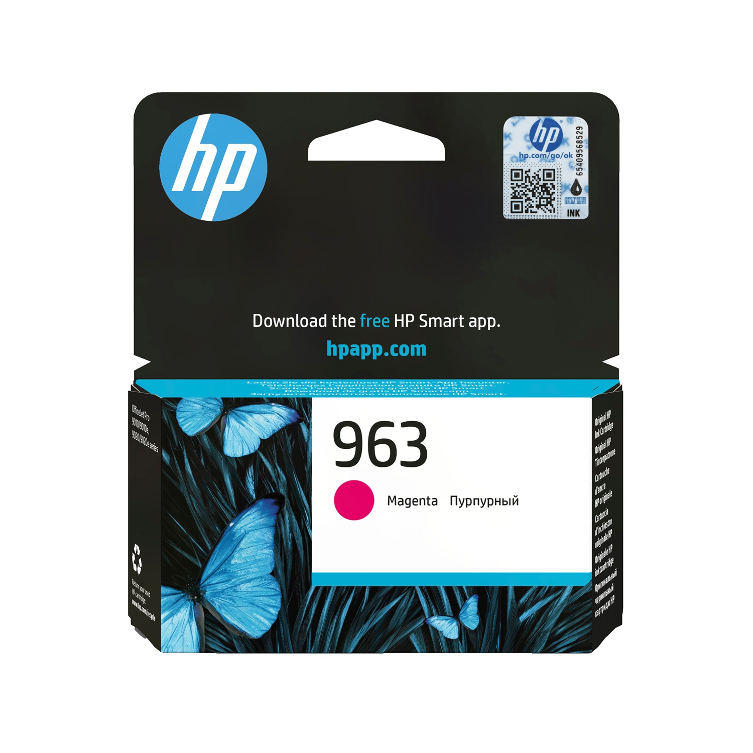 HP Cartuccia di inchiostro originale 963 Magenta - 10,77 ml - Resa fino a 700 pagine - Compatibile con OfficeJet Pro 9010/9020