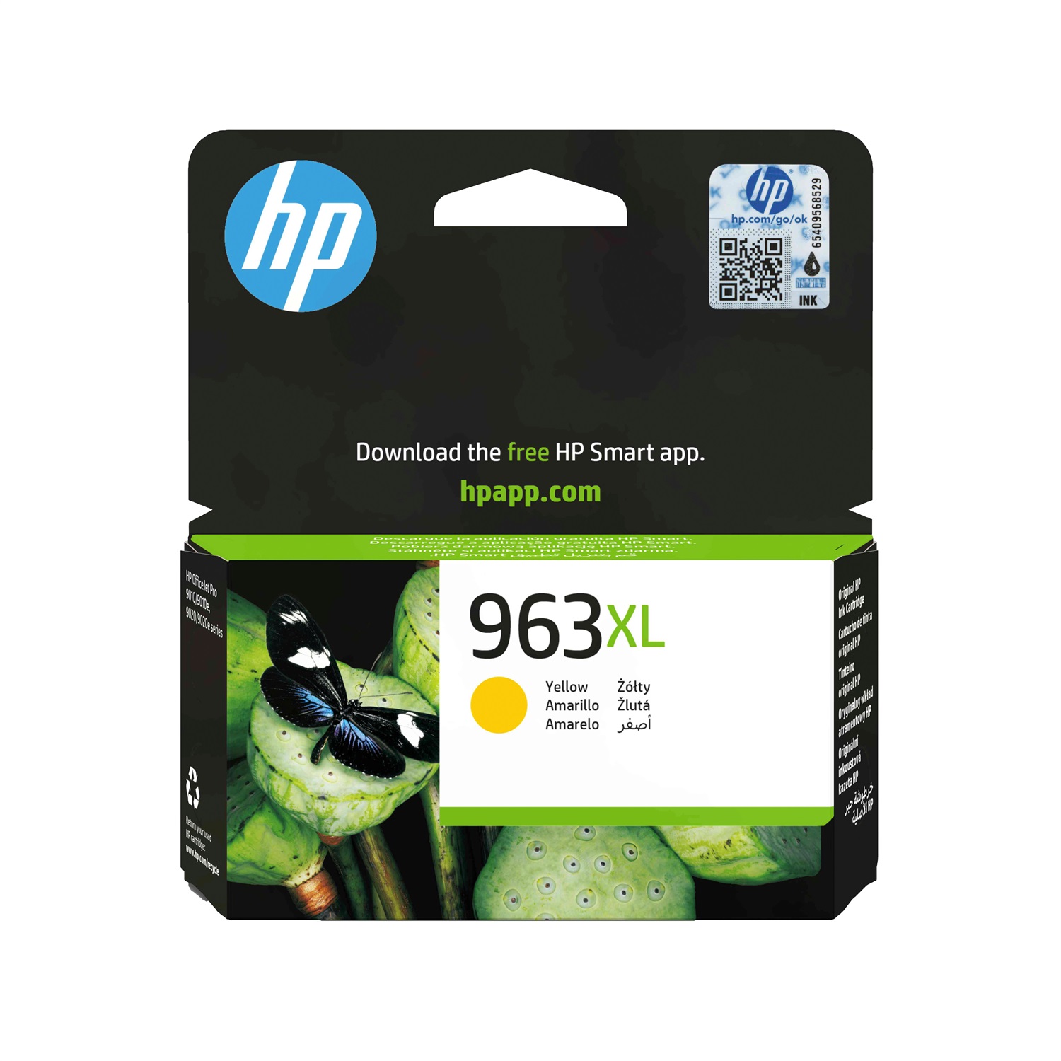 HP Cartuccia di inchiostro giallo originale 963XL ad alta capacità - 1600 pagine, compatibile con HP OfficeJet Pro 9000 serie