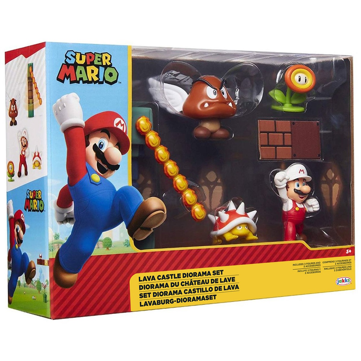 Nintendo Diorama Super Mario Castello di Lava - Set di Action Figures da 6 cm con 5 Personaggi e Accessorio Giocabile, Idea Regalo per Bambini dai 3 Anni