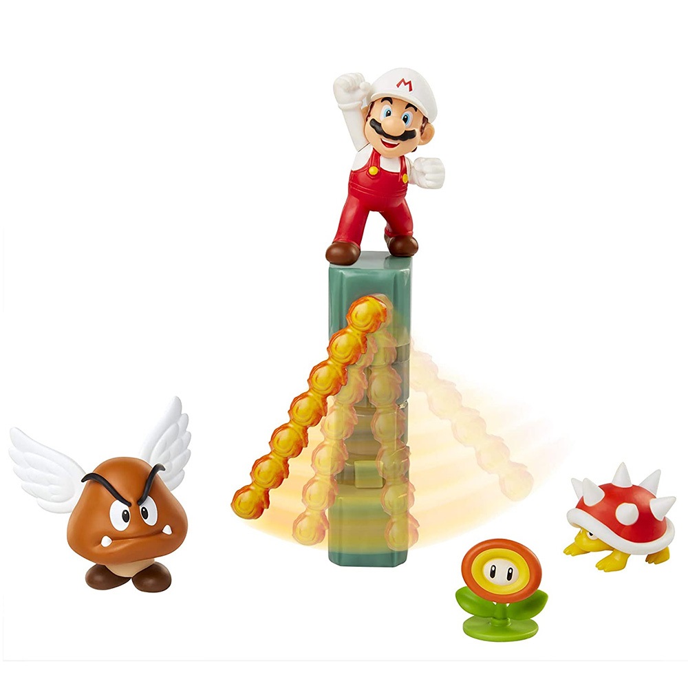 Nintendo Diorama Super Mario Castello di Lava - Set di Action Figures da 6 cm con 5 Personaggi e Accessorio Giocabile, Idea Regalo per Bambini dai 3 Anni