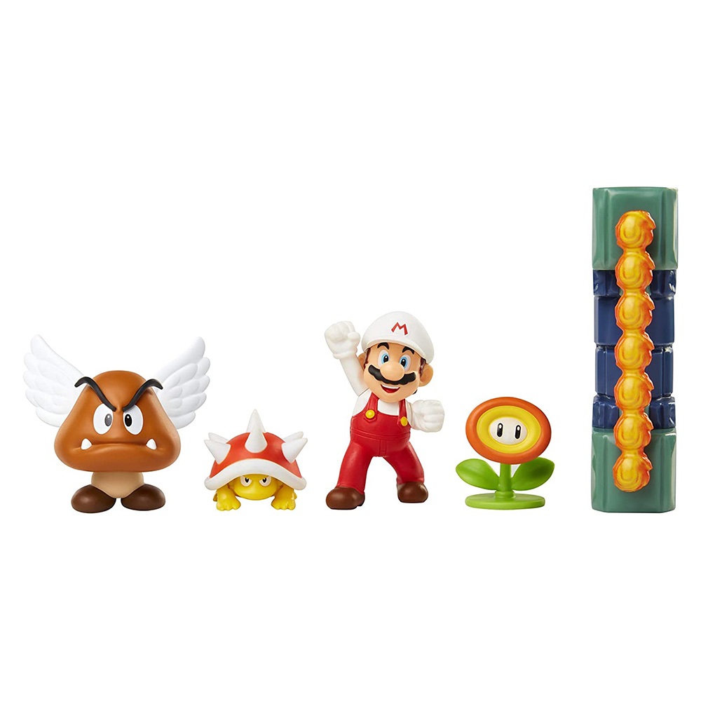 Nintendo Diorama Super Mario Castello di Lava - Set di Action Figures da 6 cm con 5 Personaggi e Accessorio Giocabile, Idea Regalo per Bambini dai 3 Anni