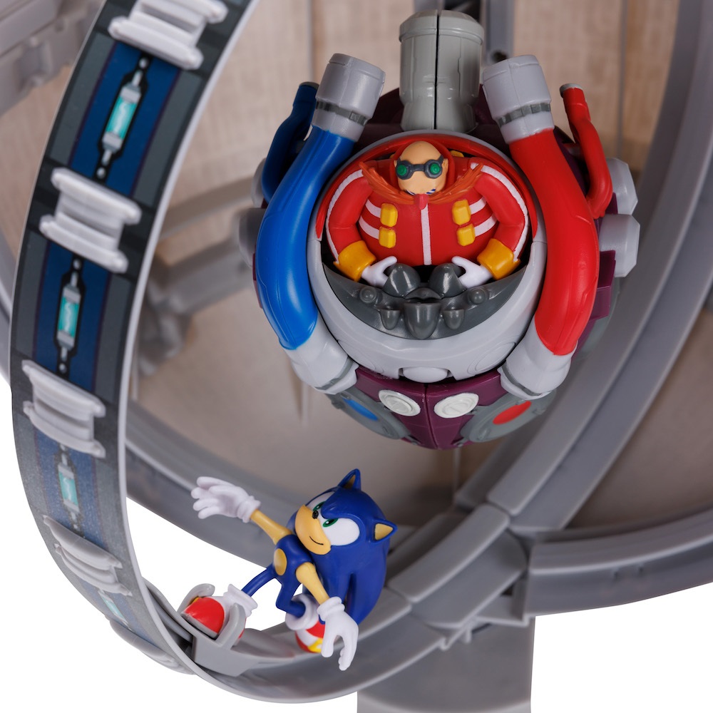 Jakks Pacific Sonic The Hedgehog Death Egg Playset con Personaggio Articolato 6 cm - Grande Stazione Spaziale Alta 30 cm