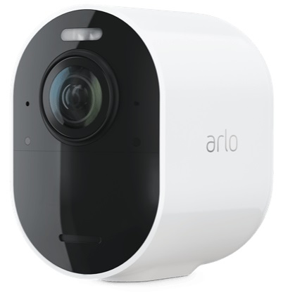 Arlo Ultra 2 Telecamera di Sorveglianza Esterni 4K UHD Wireless con Visione Notturna a Colori, Sensore di Movimento e Sirena Allarme - Telecamera Aggiuntiva Bianca