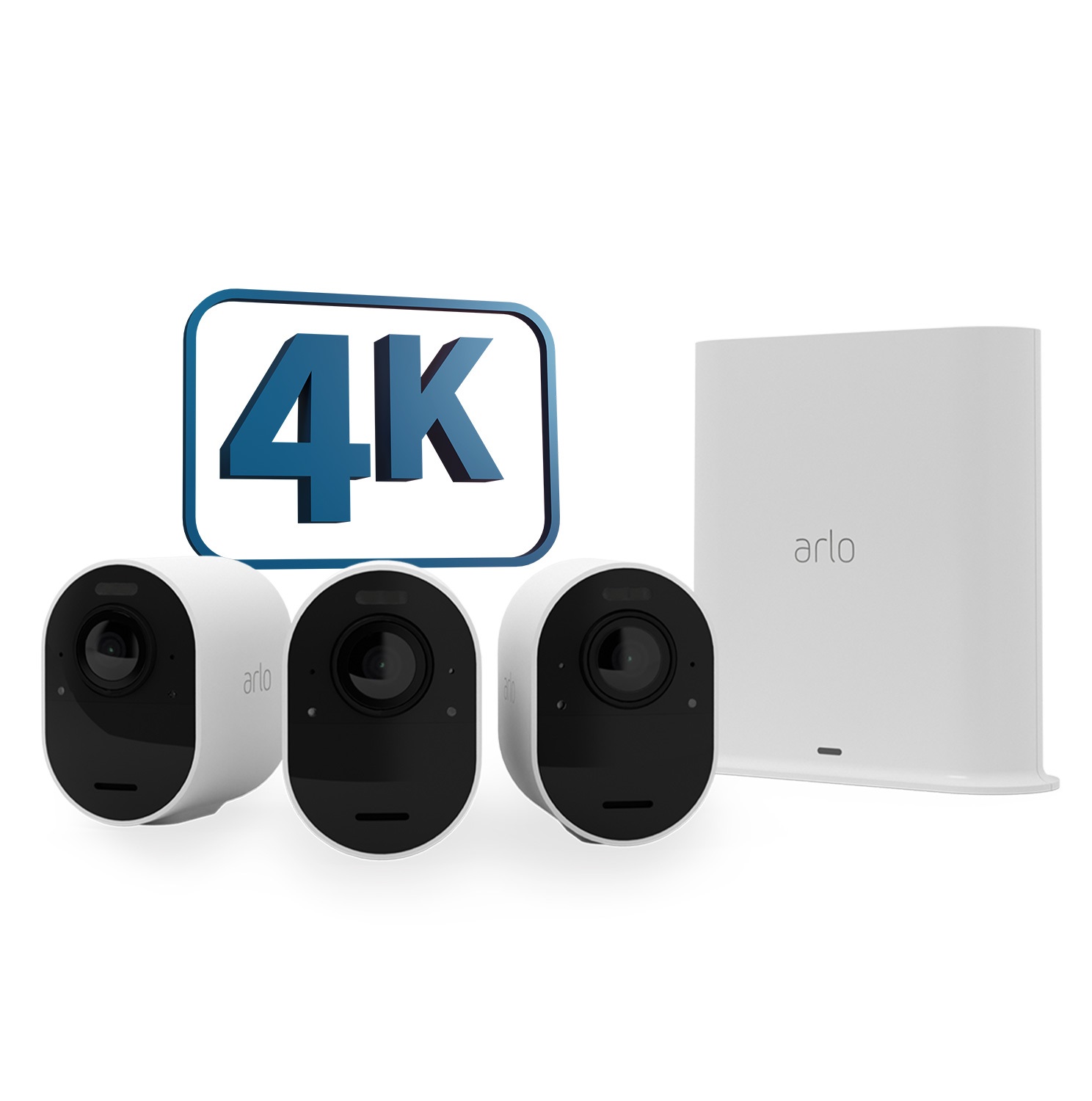 Arlo Ultra 2 Telecamera di Sicurezza IP Esterno 4K UHD Wireless - Set da 3 Telecamere Bianco