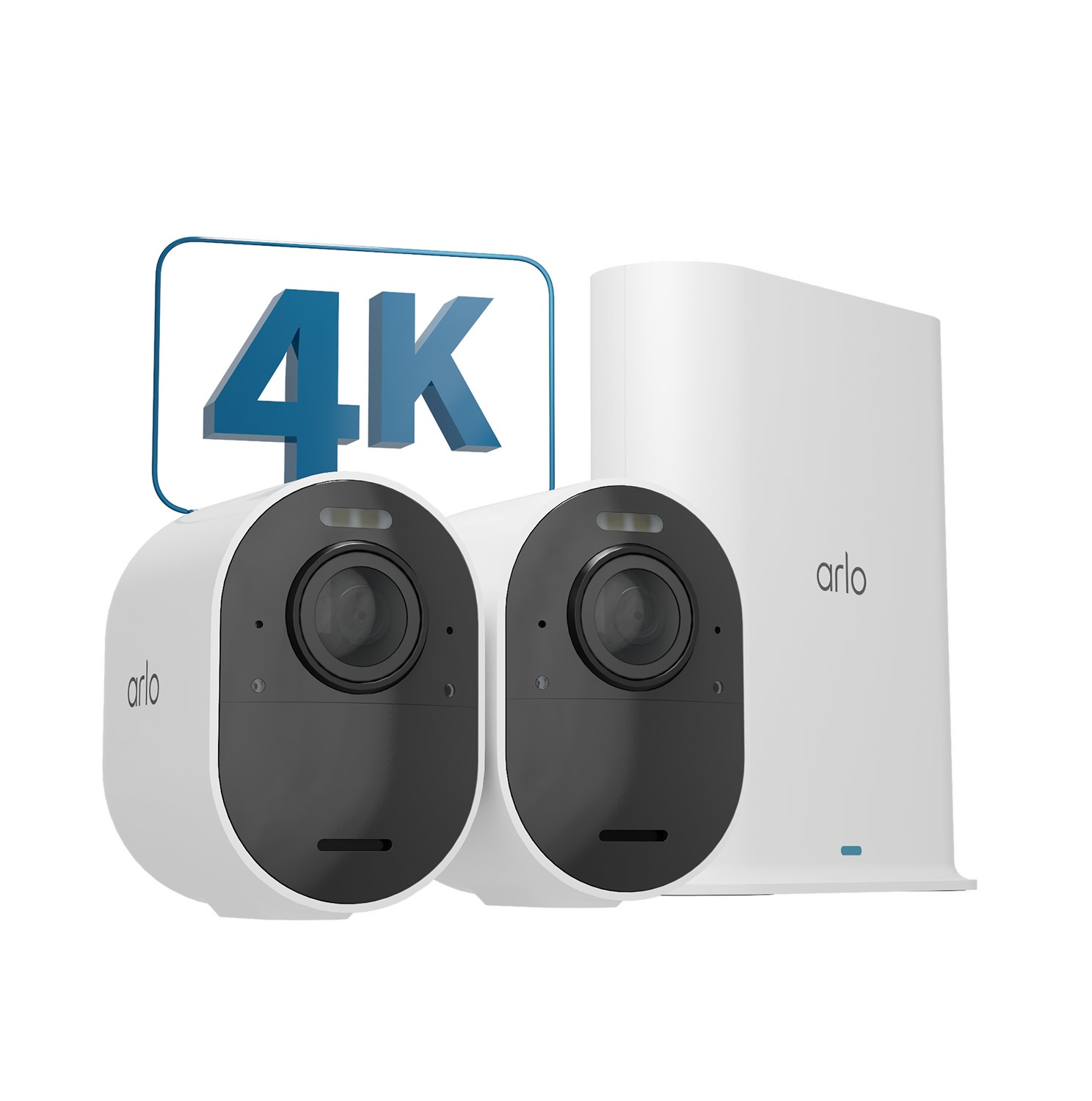 Arlo Ultra 2 Telecamera di Sorveglianza 4K da Esterno, Set da 2, Wireless, Compatibile con Amazon Alexa e Google Assistant, Colore Bianco e Nero
