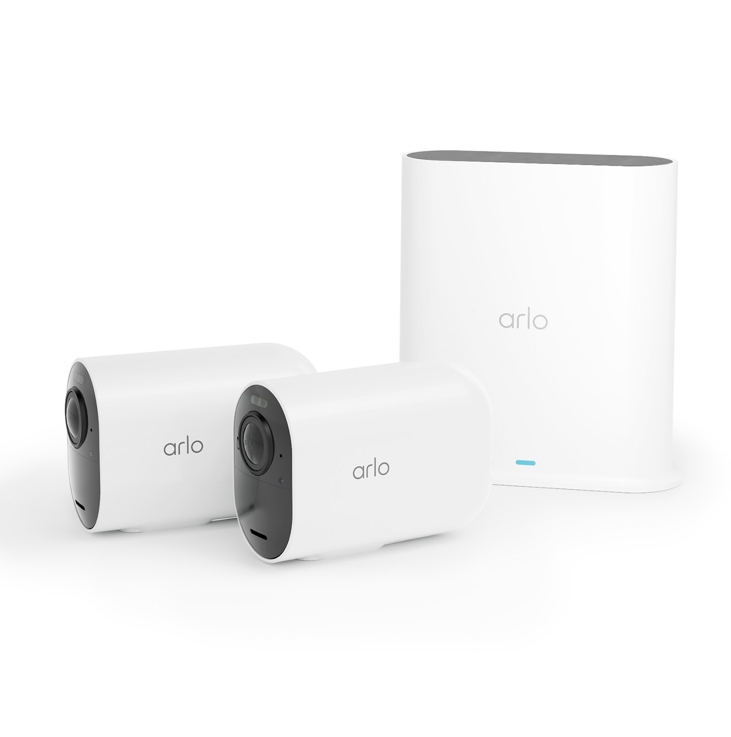 Arlo Ultra 2 XL Telecamera di Sicurezza WiFi Esterno e Interno, 4K, Wireless, con Sirena Allarme, Sensore di Movimento, Audio Bidirezionale, Kit da 2 Telecamere, Bianco