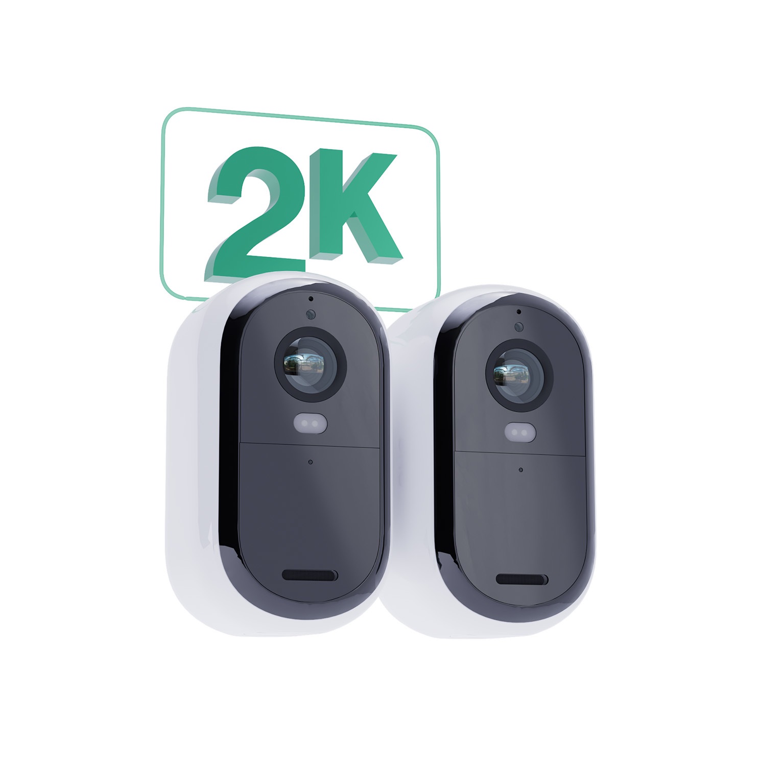 Arlo Essential 2K Telecamera di Sicurezza IP per Esterni e Interni, Set da 2 con Visione Notturna a Colori