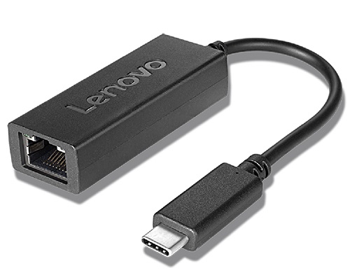 Lenovo 4X90S91831 Adattatore da USB-C a Ethernet Cablato, GigaBit-LAN RJ45, Nero