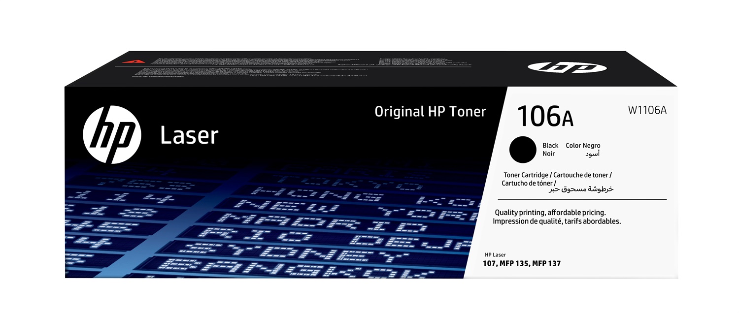 HP Cartuccia Toner Nero Originale W1106A 106A - 1000 Pagine per HP Laser 107 e MFP 135/137