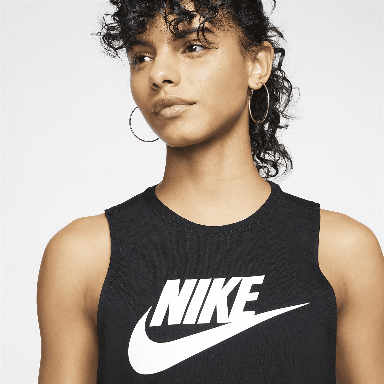 Nike Futura Big Logo W - Canottiera Donna Nero/White, XS-XL, Dri-FIT, Ampia Libertà di Movimento