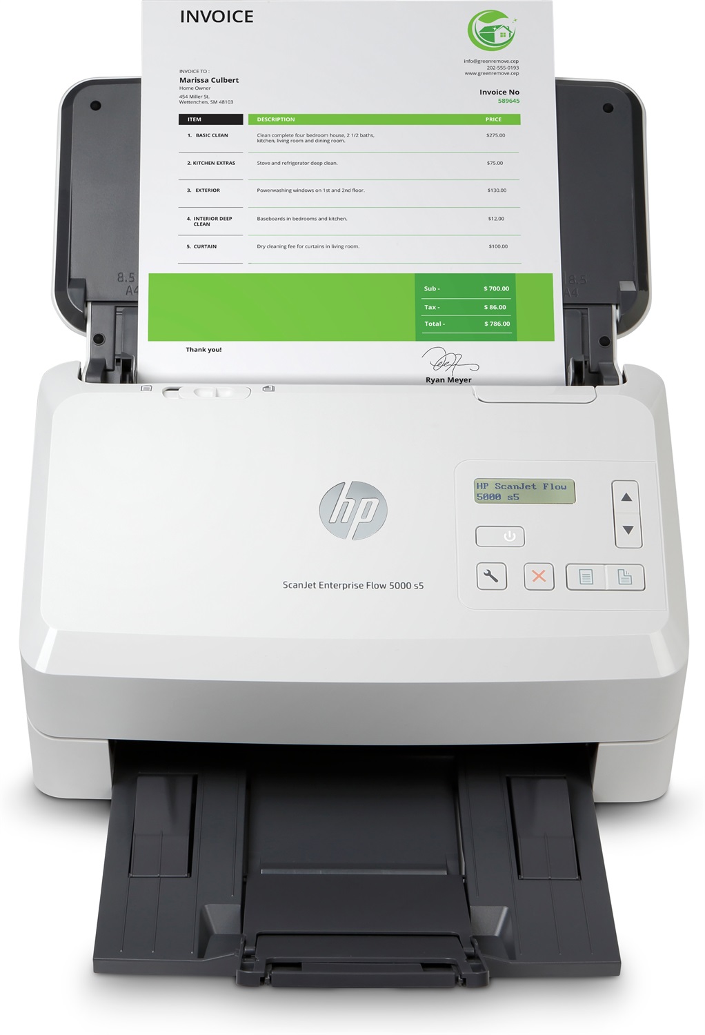 HP Scanjet Enterprise Flow 5000 s5 Scanner a foglio A4 600 x 600 DPI Bianco con ADF da 80 fogli