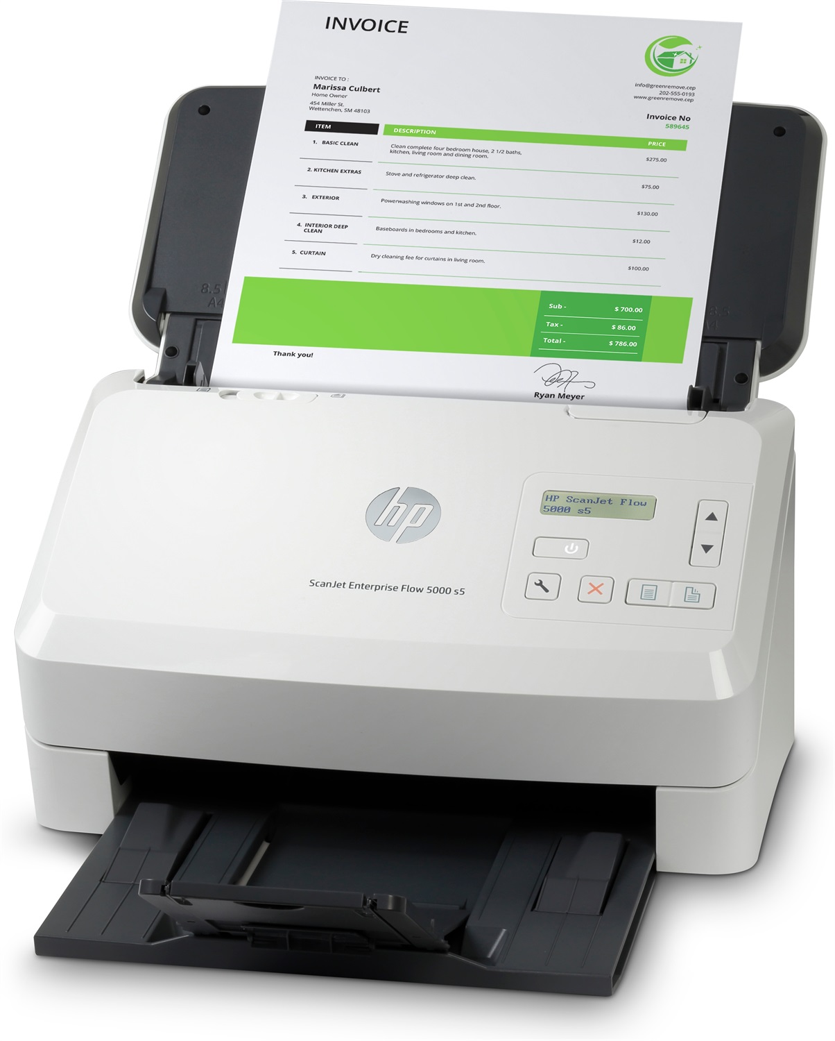 HP Scanjet Enterprise Flow 5000 s5 Scanner a foglio A4 600 x 600 DPI Bianco con ADF da 80 fogli