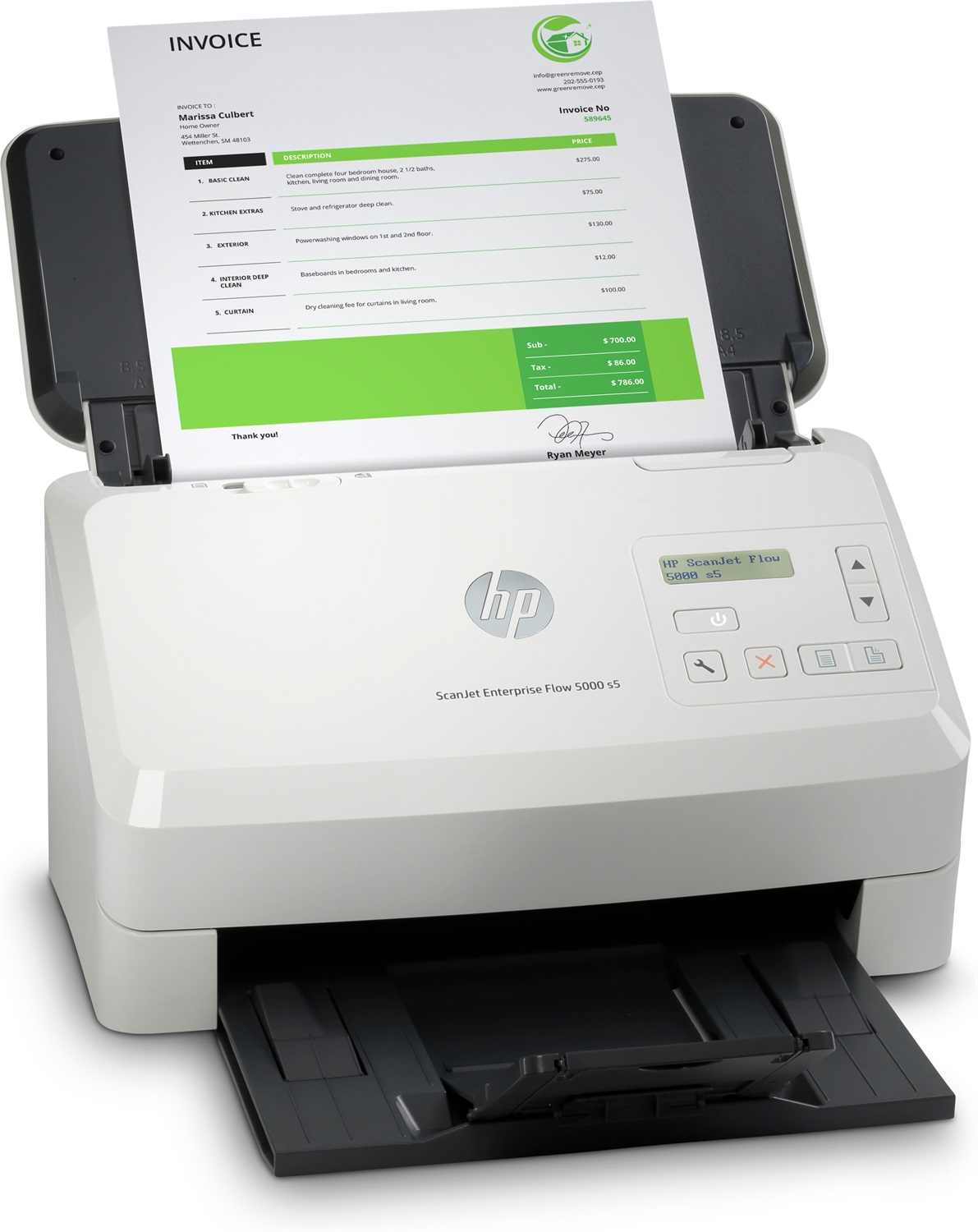 HP Scanjet Enterprise Flow 5000 s5 Scanner a foglio A4 600 x 600 DPI Bianco con ADF da 80 fogli