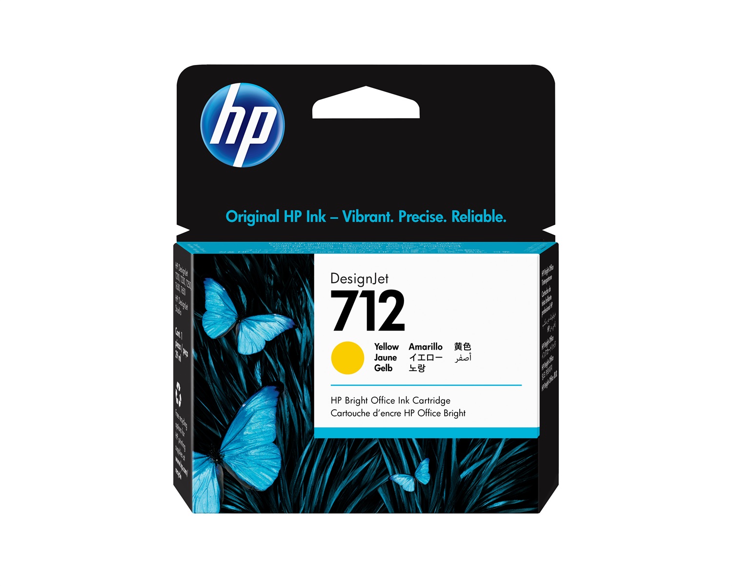 HP Cartuccia di inchiostro giallo originale DesignJet 712 - 29 ml, compatibile con T210, T230, T250, T630, T650