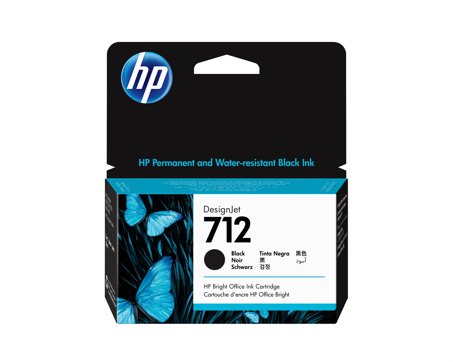 HP Cartuccia di inchiostro originale 712 Nero 38 ml - Inchiostro a base di pigmento, compatibile con DesignJet T210, T230, T250, T630, T650 e Studio