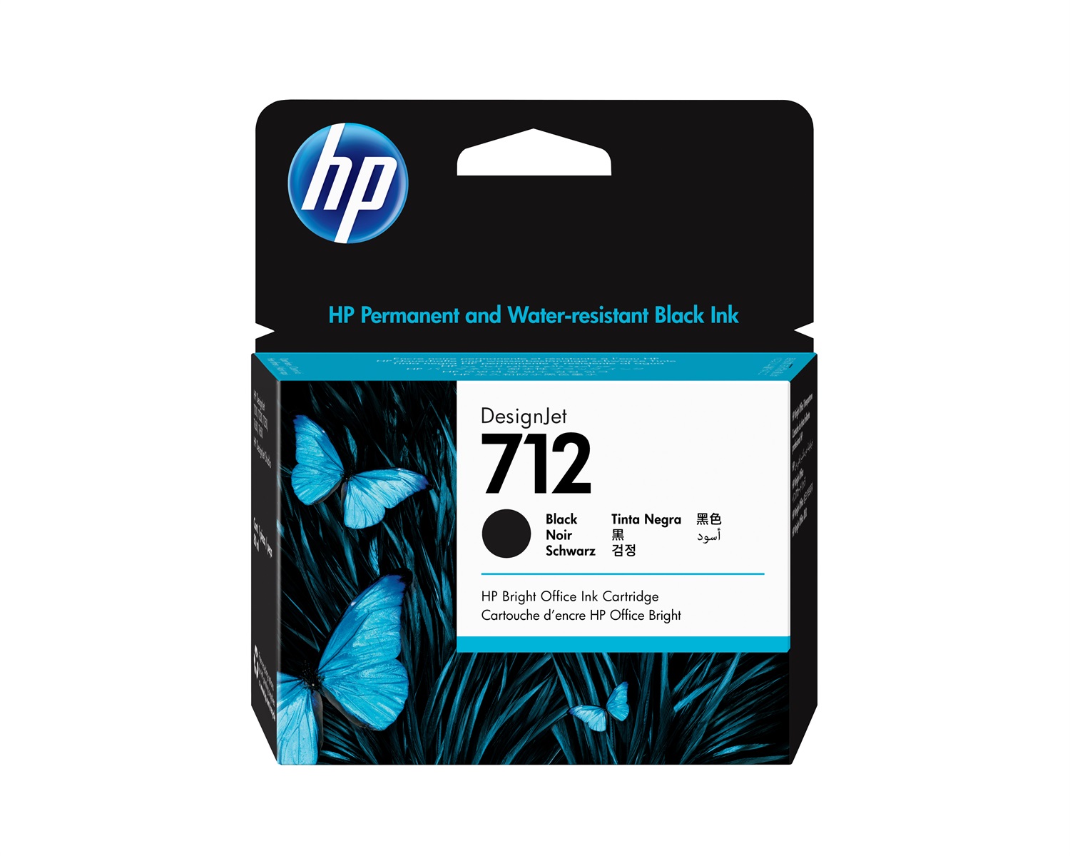 HP Cartuccia di inchiostro nero originale DesignJet 712 - 80 ml, Resa elevata (XL), Inchiostro a base di pigmento