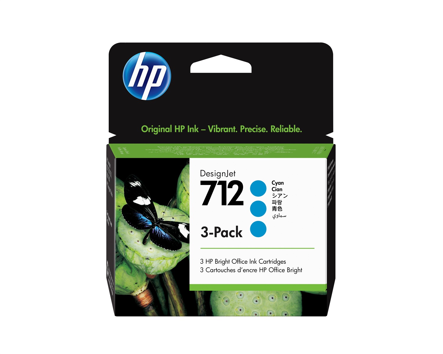 HP Confezione da 3 cartucce di inchiostro ciano originale DesignJet 712 - 29 ml, Resa standard, Codice 3ED77A