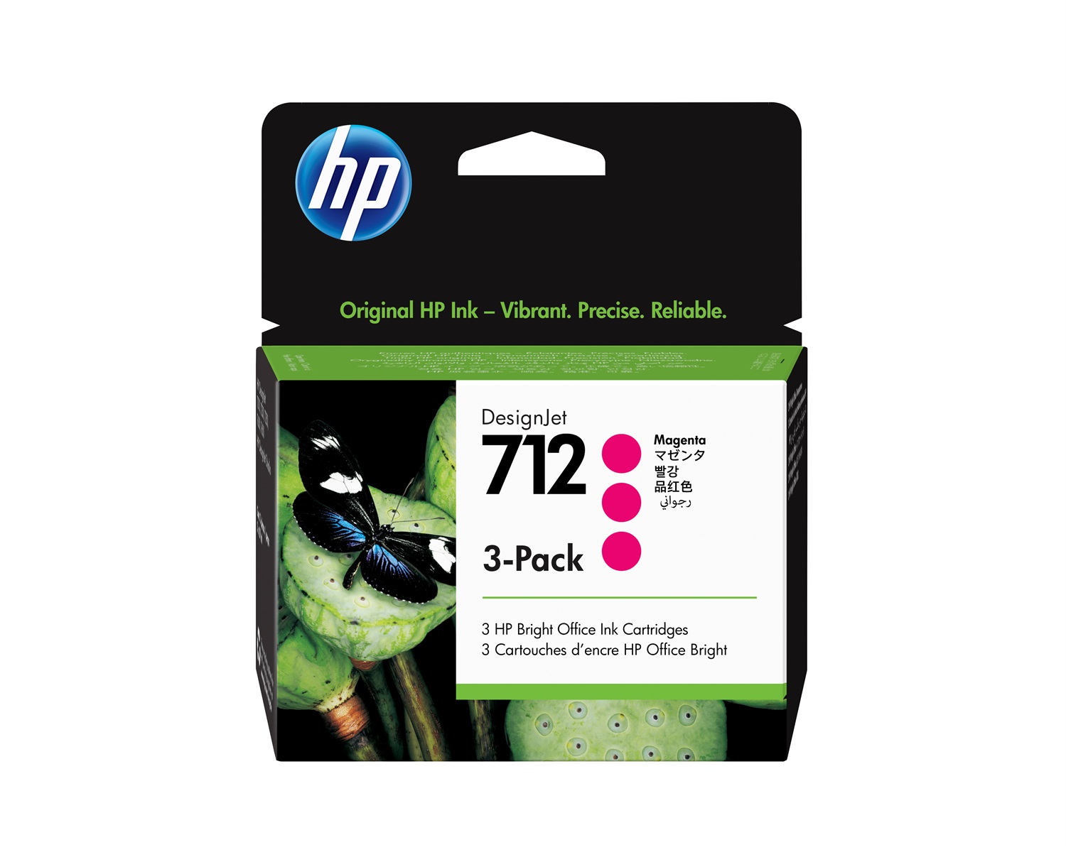 HP Confezione da 3 cartucce di inchiostro magenta originale DesignJet 712 da 29 ml - Resa standard, Inchiostro colorato, Confezione combo