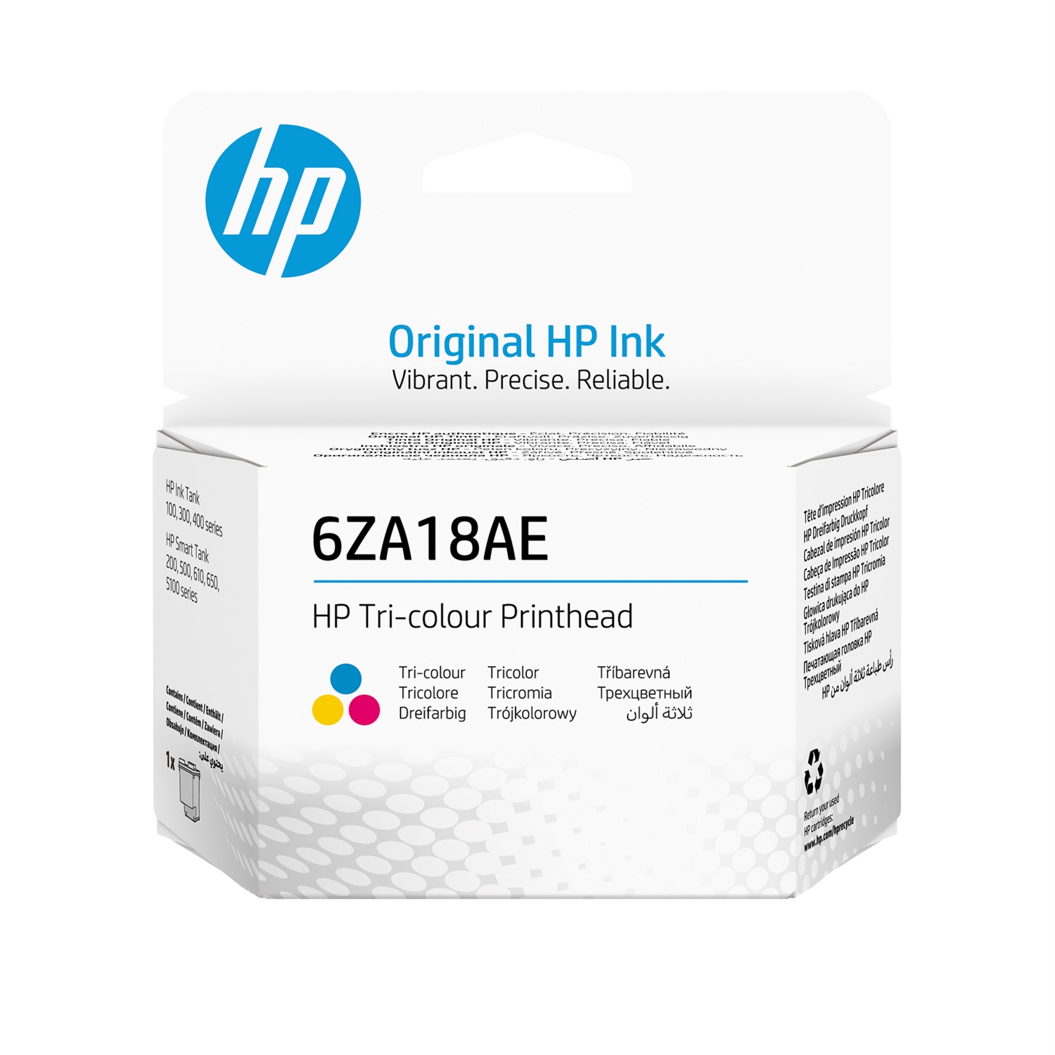 HP 6ZA18AE Testina di Stampa Originale Tricromia Ciano/Magenta/Giallo per Smart Tank 455/457/5100/Plus 555/559/570/655