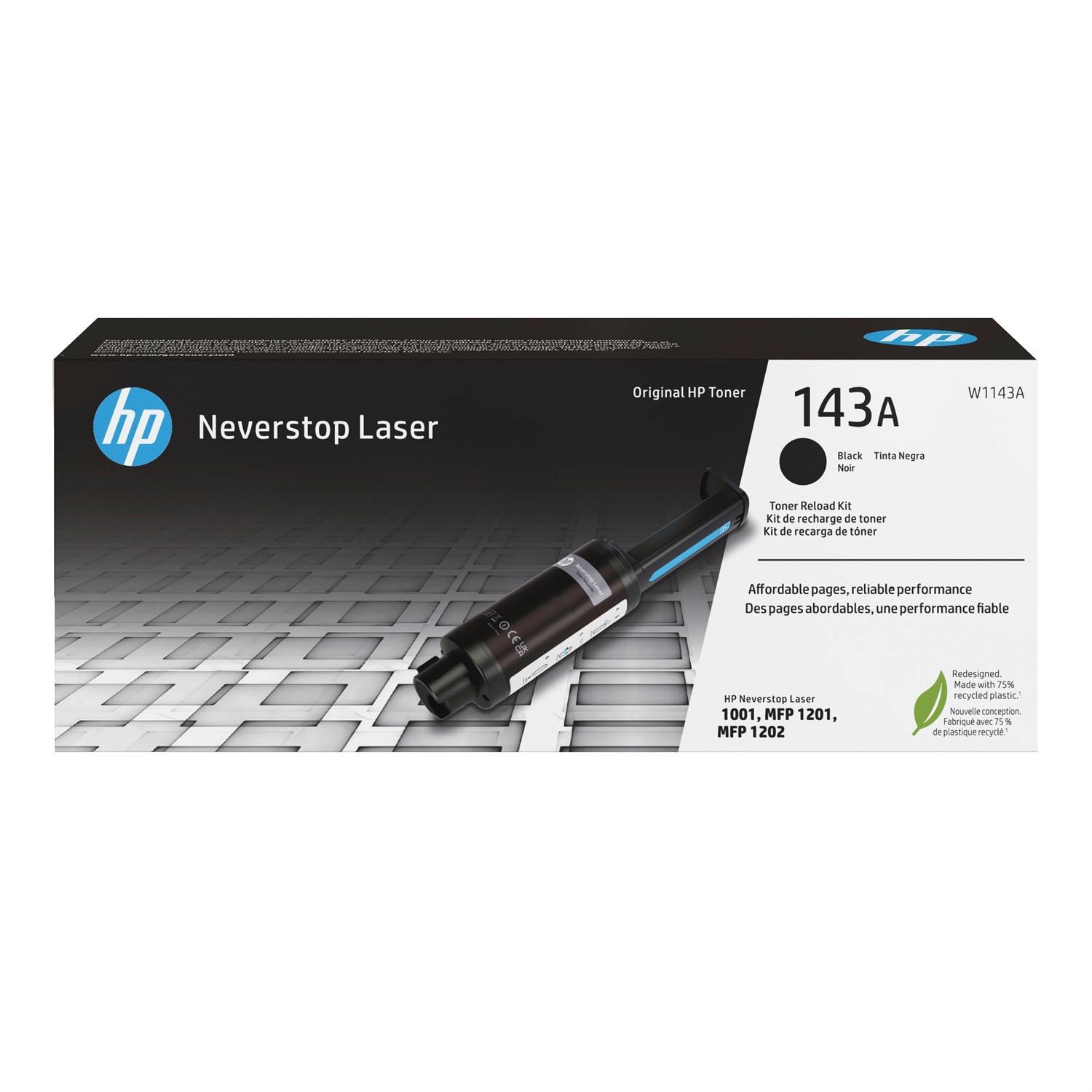 HP Kit Ricarica Toner Nero Originale Neverstop 143A W1143A - 2500 Pagine, Compatibile con Neverstop Laser 1001nw, MFP 1201n, MFP 1202nw