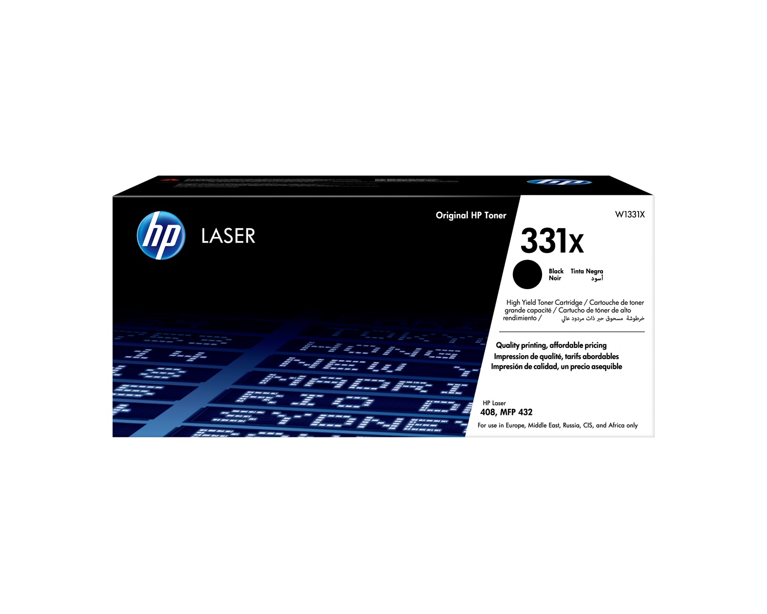 HP Toner Nero Originale W1331X 331X Alta Capacità - Fino a 15000 Pagine per Laser 408dn e MFP 432fdn