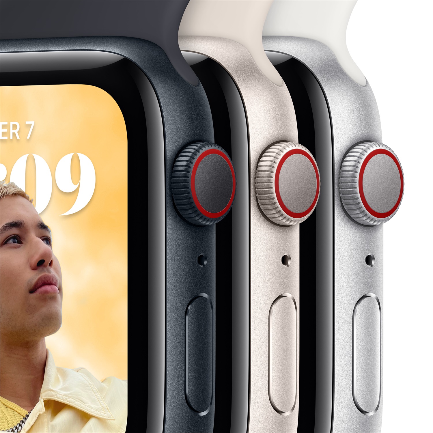 Apple Watch SE OLED 44 mm Digitale 368 x 448 Pixel Touch screen 4G Nero Wi-Fi GPS (satellitare)