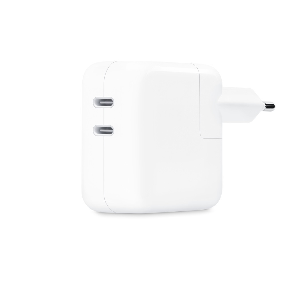 Apple Alimentatore da 35W con doppia porta USB-C per ricarica simultanea di MacBook Air, iPhone, iPad, Apple Watch e AirPods