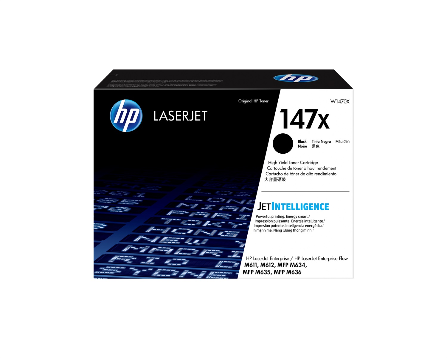 HP LaserJet Cartuccia Toner Nero Originale 147X W1470X - Alta Capacità, 25200 Pagine, Compatibile con LaserJet Enterprise M611dn/M612dn e Altri Modelli