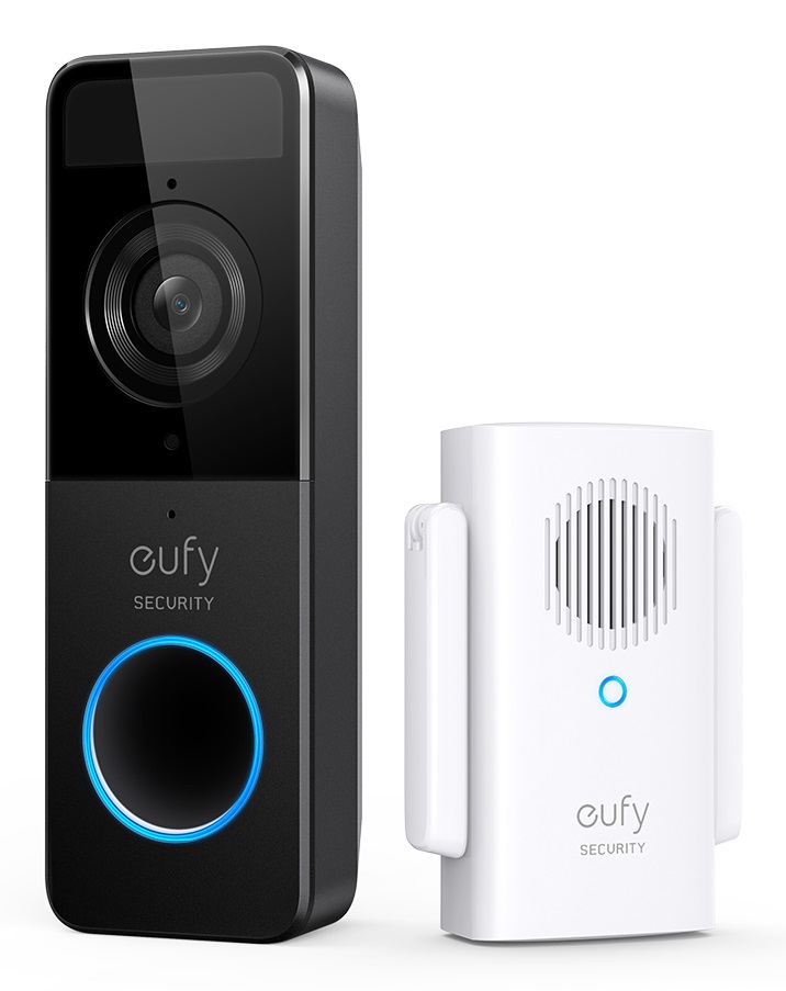 Eufy Video Doorbell 1080p Nero e Bianco - Batteria, Rilevamento Persone, Audio Bidirezionale, IP65