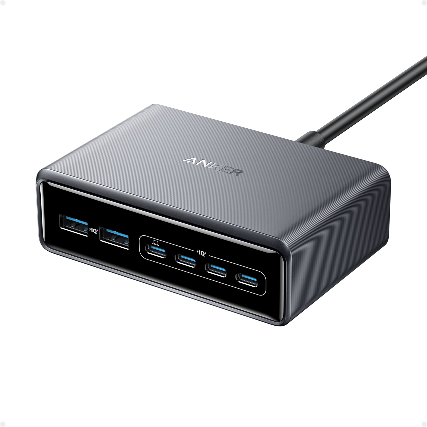 Anker A2683341 Caricabatterie Universale Nero 200W con Ricarica Rapida e 6 Porte USB
