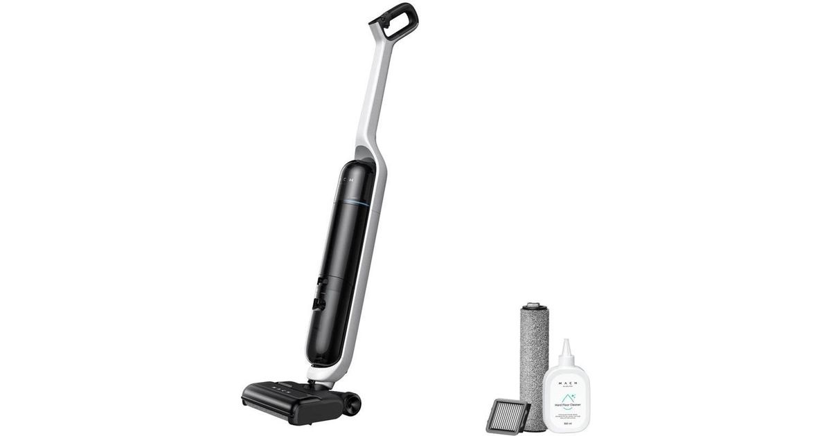 Eufy Mach V1 - Aspirapolvere e mocio cordless con aspirazione a umido e a secco, Always-Clean Mop™ e triplo sistema di auto-pulizia