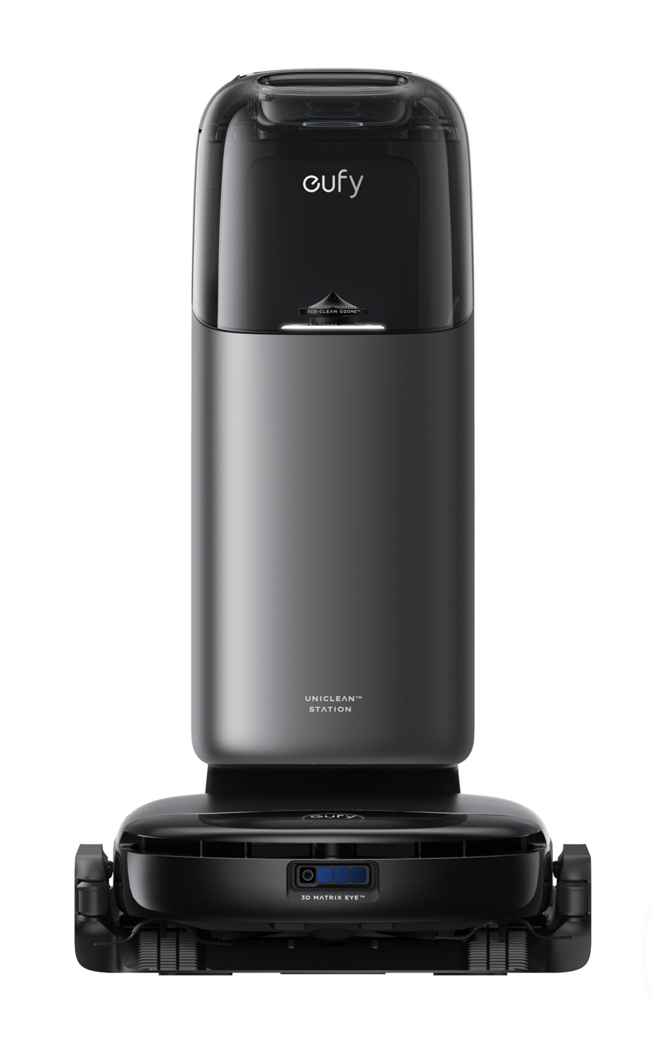 Eufy S1 Pro - Robot Aspirapolvere All-in-One con Funzione di Pulizia, Autopulente Always Clean Mop, Eco Clean Ozon, 8000 Pa, Spazzola per Sollevamento Auto, 180 Min di Autonomia, 150 m², 3D MatrixEye