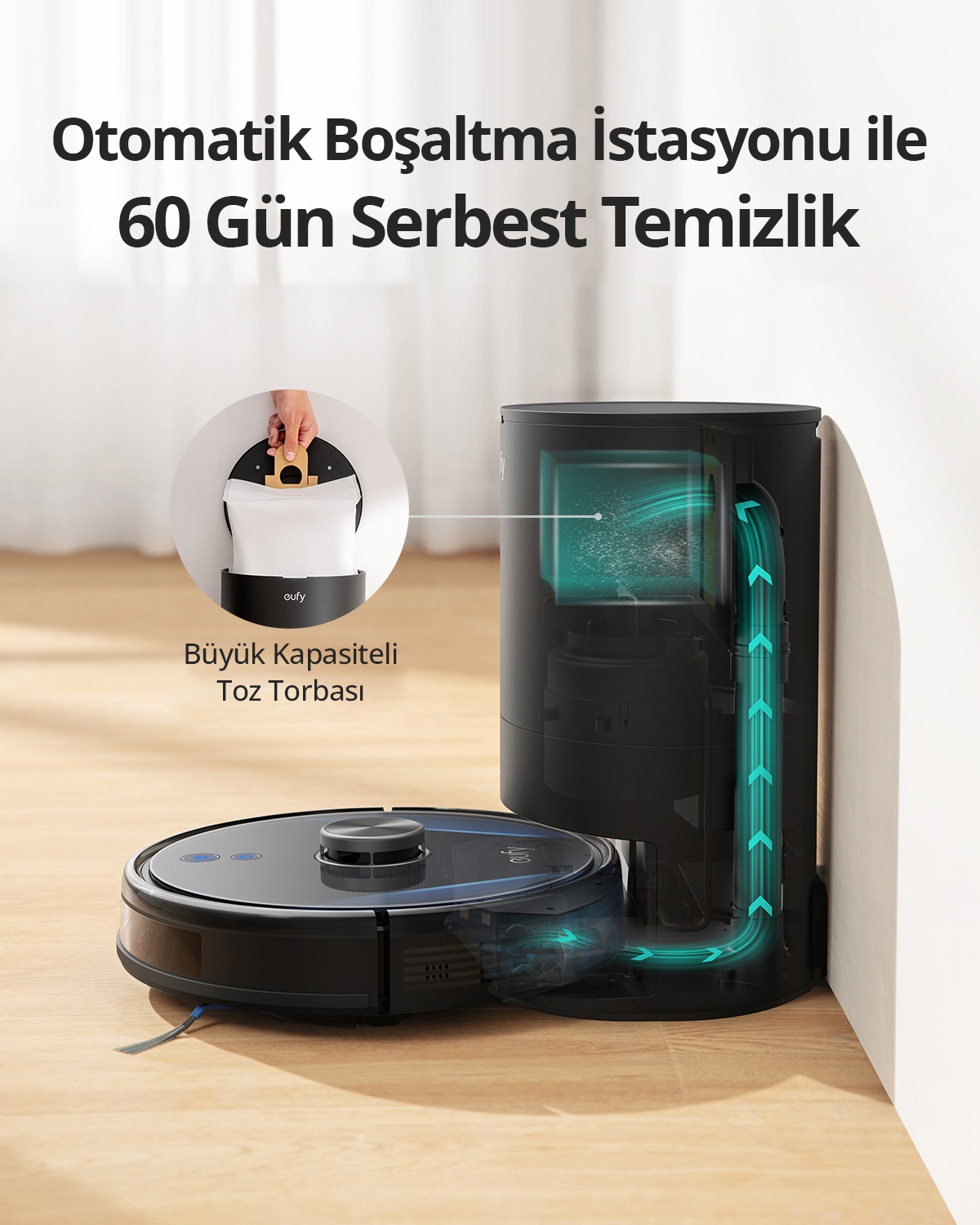 Eufy Clean L35 Hybrid Aspirapolvere Robot Sacchetto per la Polvere 3,2 L Colore Nero