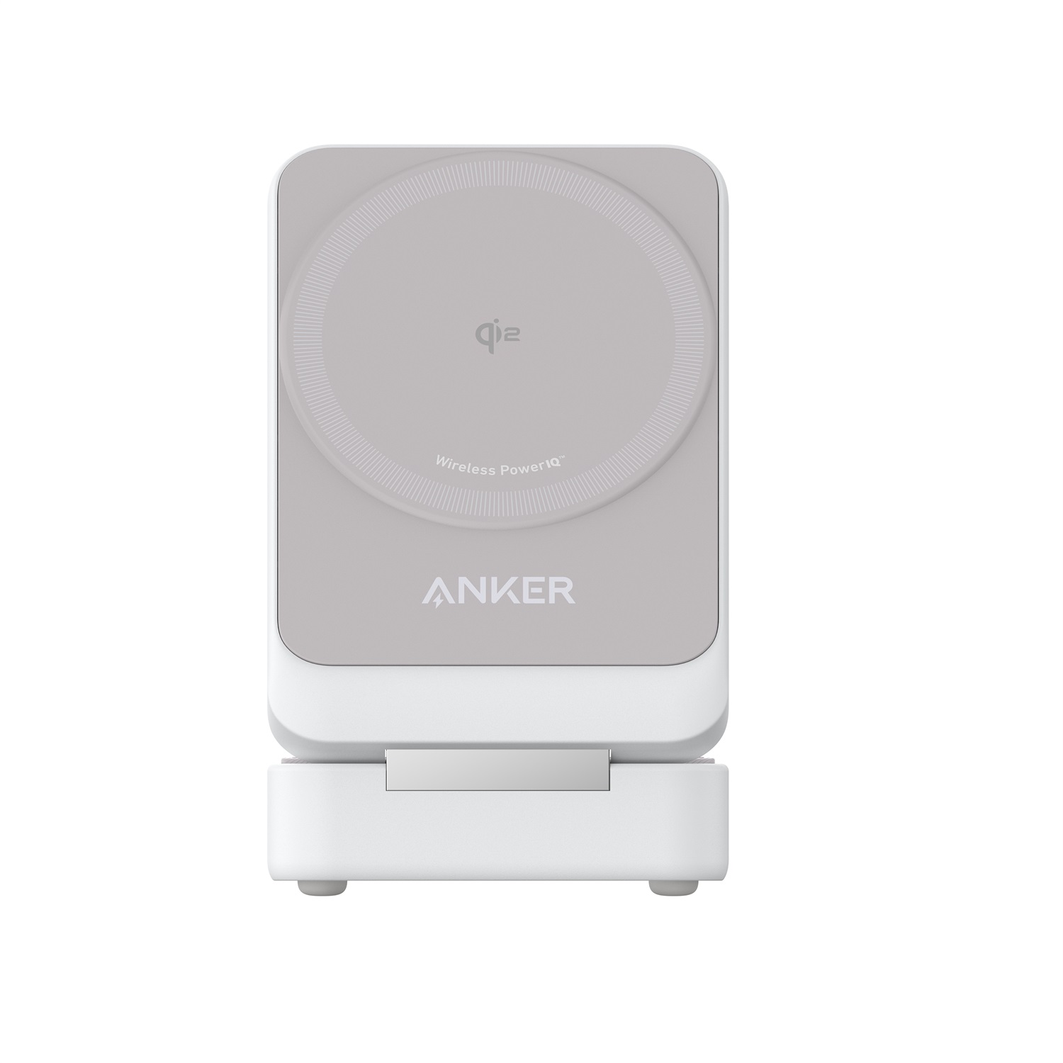 Anker B2557321 Caricabatterie Wireless 3-in-1 con MagSafe, Ricarica Rapida 15W, Certificato Qi2, per iPhone 15/14/13/12, AirPods Pro, Apple Watch - Bianco