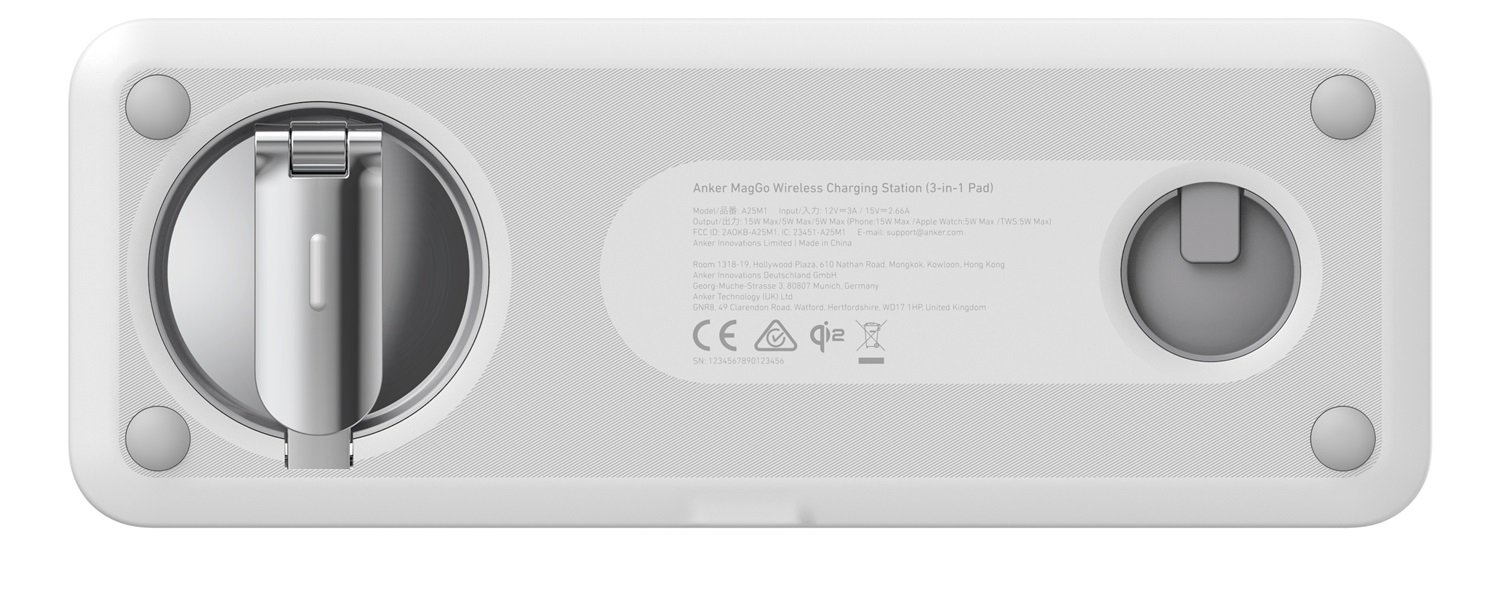 Anker MagGo Stazione di Ricarica Wireless 3-in-1 Bianco 15W con Certificazione Qi2