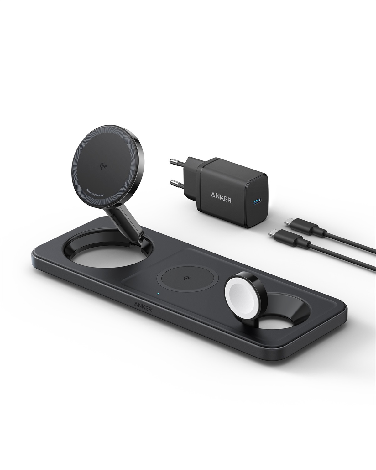 Anker MagGo Caricatore Wireless Universale Nero 15W Ricarica Rapida Interno USB