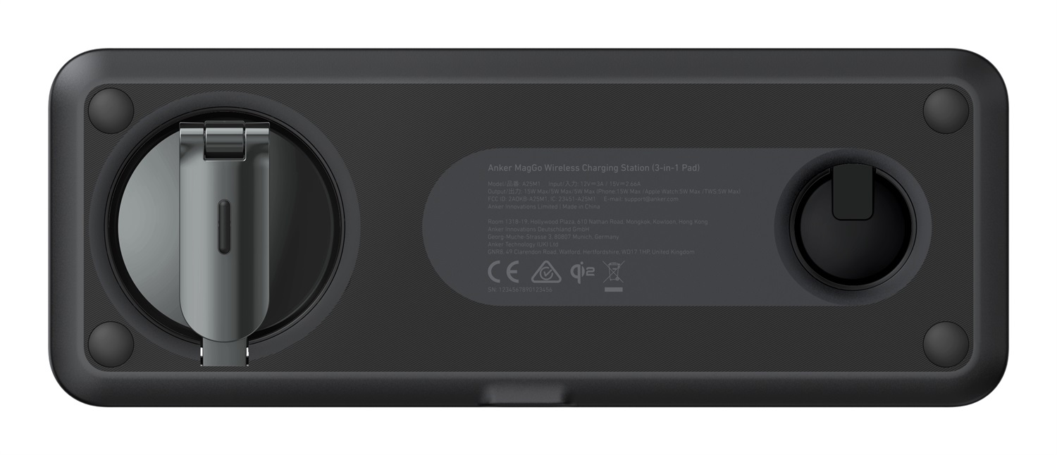 Anker MagGo Caricatore Wireless Universale Nero 15W Ricarica Rapida Interno USB