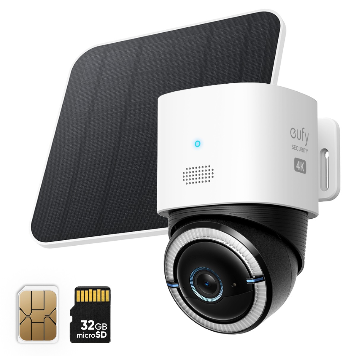 Eufy 4G LTE Cam S330 Telecamera di Sicurezza IP Esterno 4K UHD Wireless con Pan Tilt e Pannello Solare
