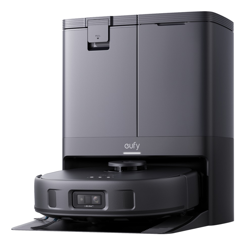 Eufy X10 Pro Omni Robot Aspirapolvere Lavapavimenti Nero con Stazione All-in-One, 8.000 Pa, Auto-Svuotamento e Riempimento, 2 Auto-Lift-Mops