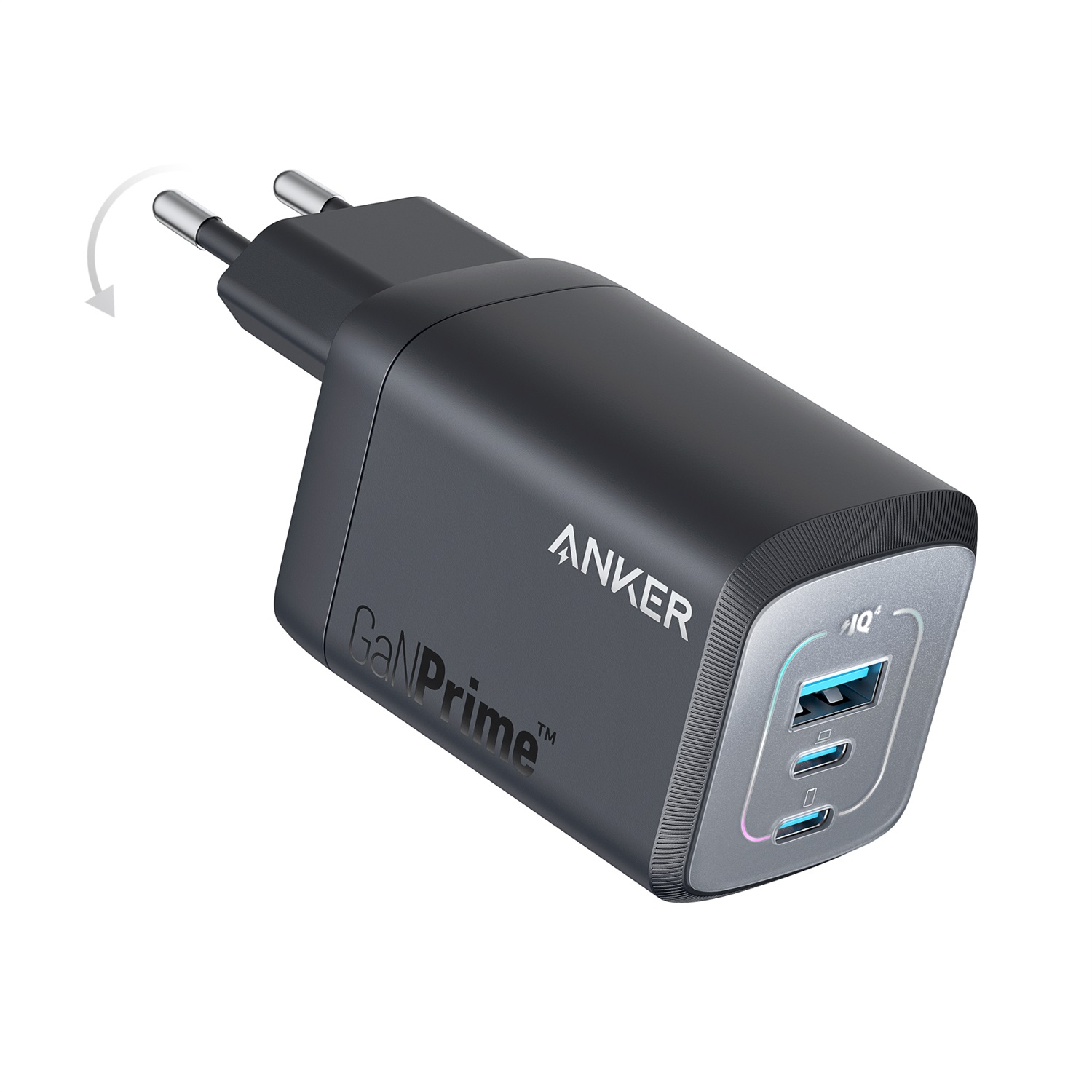 Anker Prime Caricabatterie da Rete 67W Nero con 2 Porte USB-C e 1 Porta USB-A - Ricarica Rapida per 3 Dispositivi